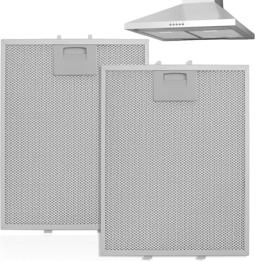 Herbruikbaar en eenvoudig te reinigen afzuigkapfilter met 5-laags metalen net en stabiel aluminium frame geschikt voor de meeste afzuigkappen set van 2 vetfilter voor optimale luchtkwaliteit