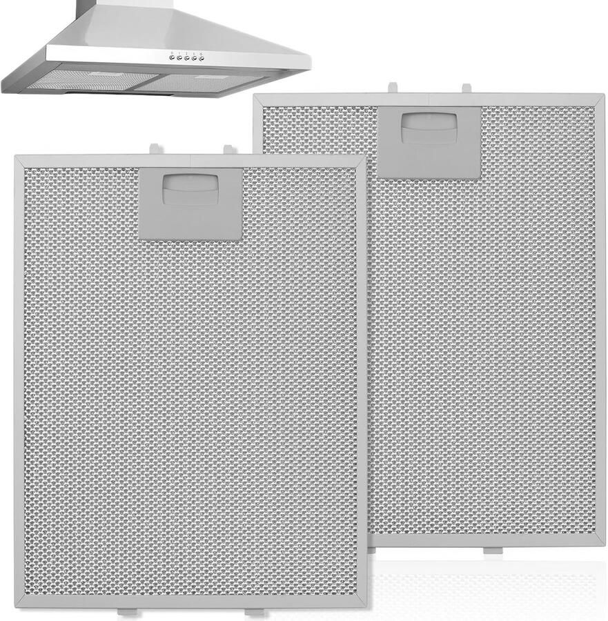 Herbruikbaar en eenvoudig te reinigen afzuigkapfilter vetfilter met 5-laags metalen gaas stabiele aluminium constructie geschikt voor de meeste afzuigkappen set van 2 stuks