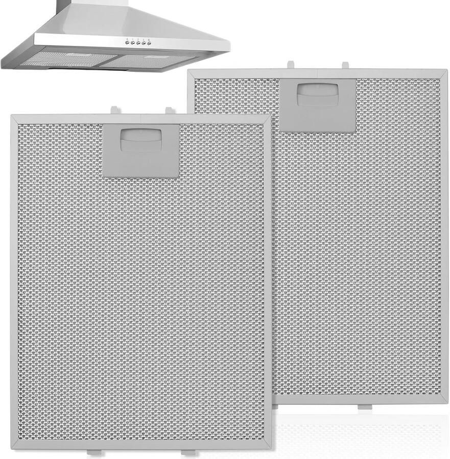Herbruikbaar en eenvoudig te reinigen afzuigkapfilter vetfilter met 5-laags metalen net en stevig aluminium frame geschikt voor de meeste afzuigkappen set van 2 filters voor optimale vetafvoer en luchtkwaliteit