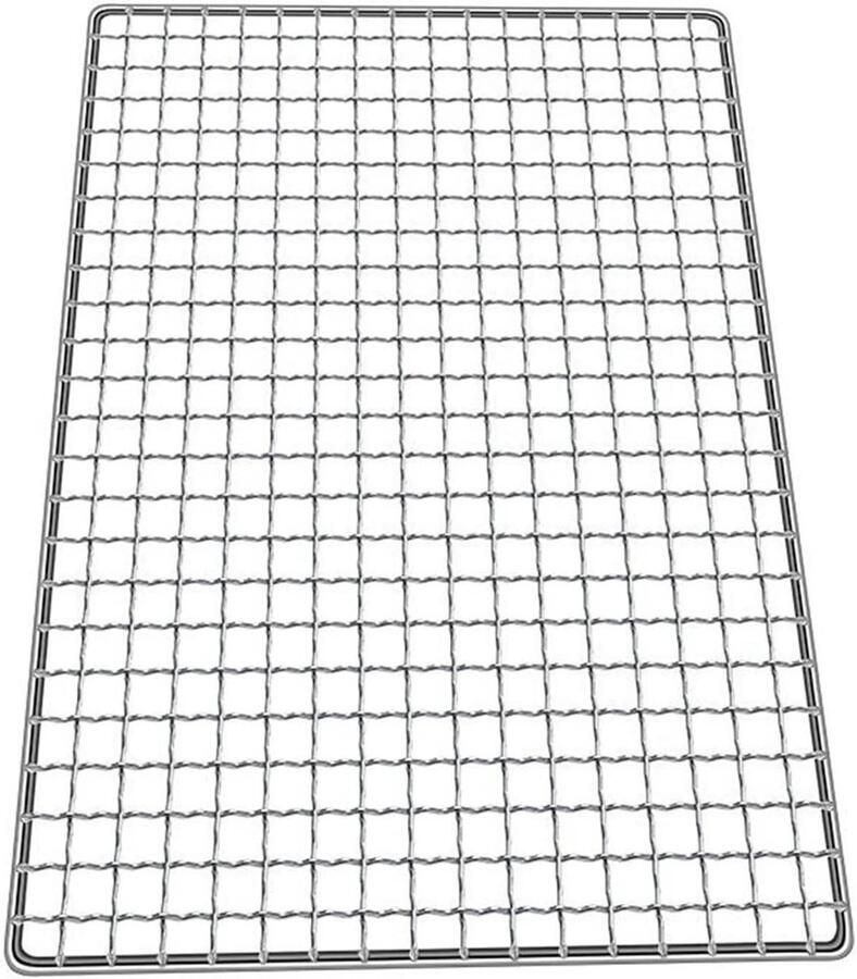 BBQ Grill Mat Rooster Net Buiten Koken Gelijkmatige Warmte 24x24 CM Zilver