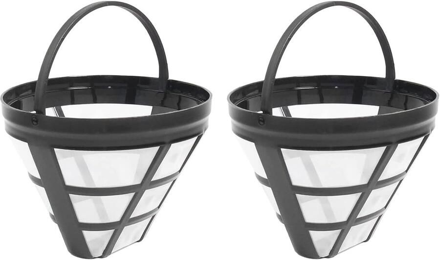 Herbruikbaar mandfilter nr. 4 2 stuks voor koffiezetapparaten met 8-12 kopjes zwart