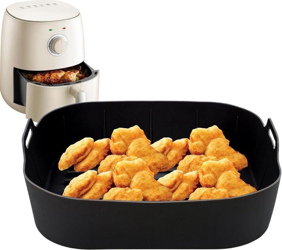 Herbruikbare Airfryer Bakmatten Antiaanbak Inzetstukken Hygiënisch Koken Met Veilige Handvatten 20.2 x 7.2 x 7.2 cm