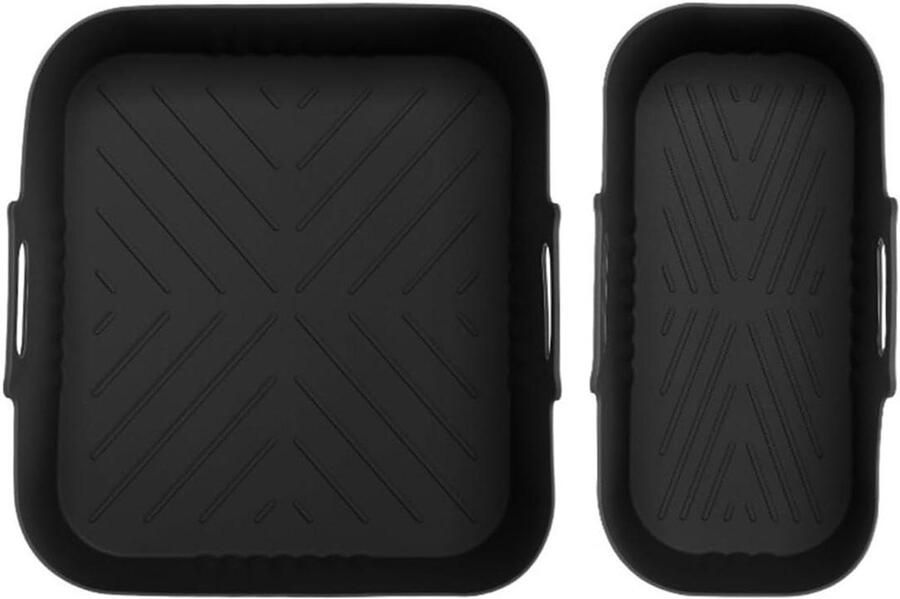 Herbruikbare Airfryer Voeringen Siliconen Manden Hygiënisch Koken Dubbele Mand Compatibel 21 x 19 x 8 cm