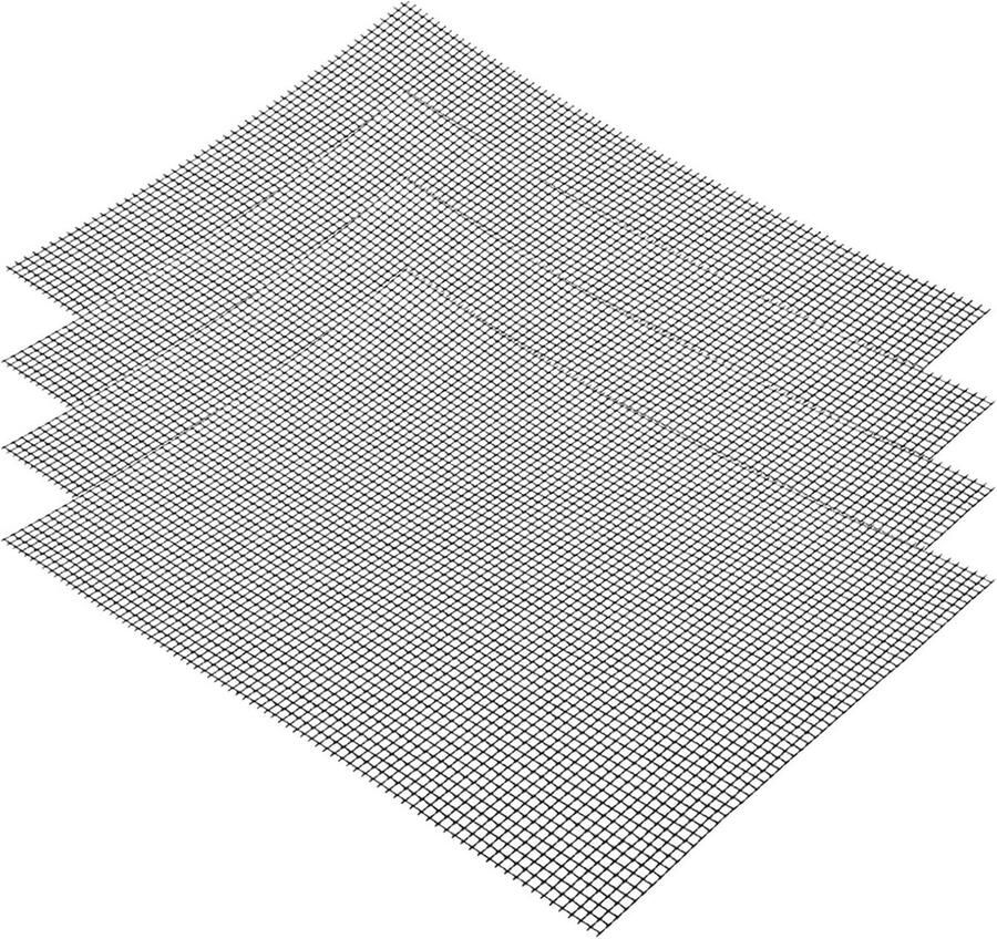 Herbruikbare anti-aanbak grillmatten voor vlees en groenten 4 stuks 42 x 36 cm
