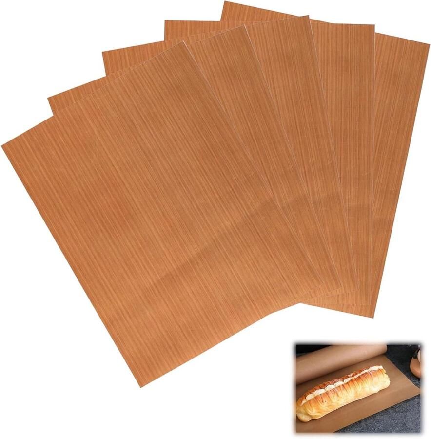 Herbruikbare Bakfolie Ovenmatten Set Bakken en Grillen Hittebestendig tot 260°C 5 stuks 30x40cm Zwart - Foto 1