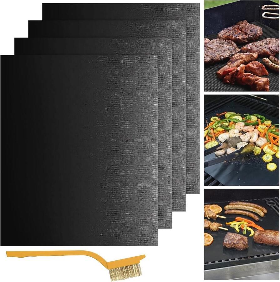 Herbruikbare Bakfolie Set van 4 40 x 32 cm Ideaal voor Oven Grill en Bakmat
