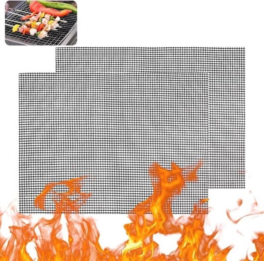 Herbruikbare BBQ Bakmat 42x36cm Anti-aanbak Grillmat voor Elektrische Grills en Luchtfriteuse