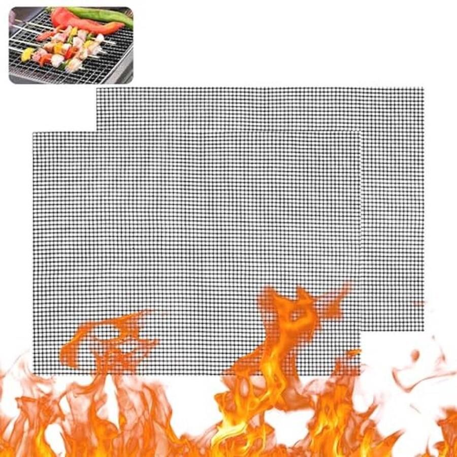 Herbruikbare BBQ Bakmat 42x36cm Anti-aanbak Grillmat voor Elektrische Grills en Luchtfriteuse