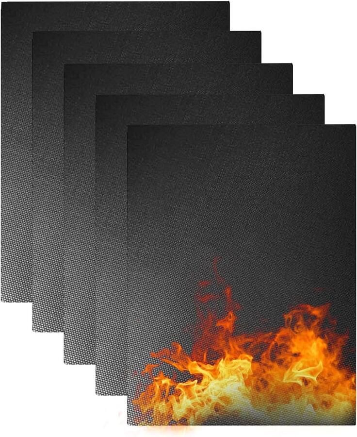 Herbruikbare BBQ Grillmat met Antiaanbaklaag Geschikt voor Gas- en Houtskoolgrills Oven en Elektrische Grill Warmtebestendig en Duurzaam