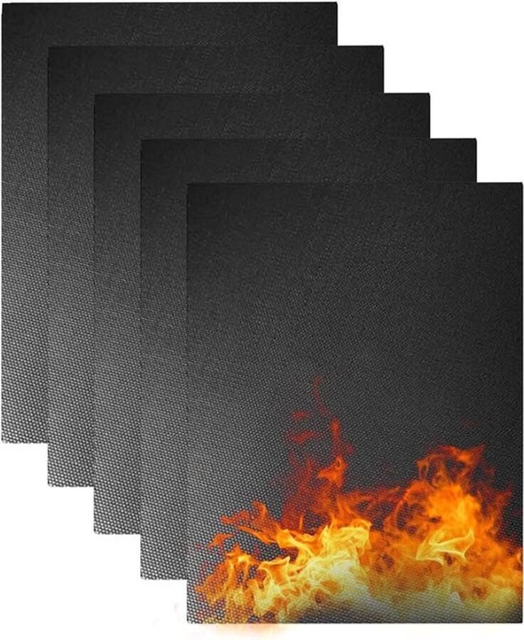 Herbruikbare BBQ Grillmat voor Gas- en Houtskoolgrills Antiaanbaklaag Warmtebestendig en Geschikt voor Oven en Elektrische Grill