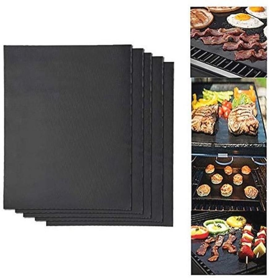 Herbruikbare BBQ-grillmatten set van 2 Anti-aanbakmatten voor gas- en houtskoolgrillen