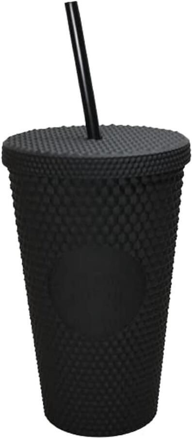 Herbruikbare Beker Iced Coffee Cup Koude Dranken Drinken Bling Zwarte Editie 473 ml Zwart