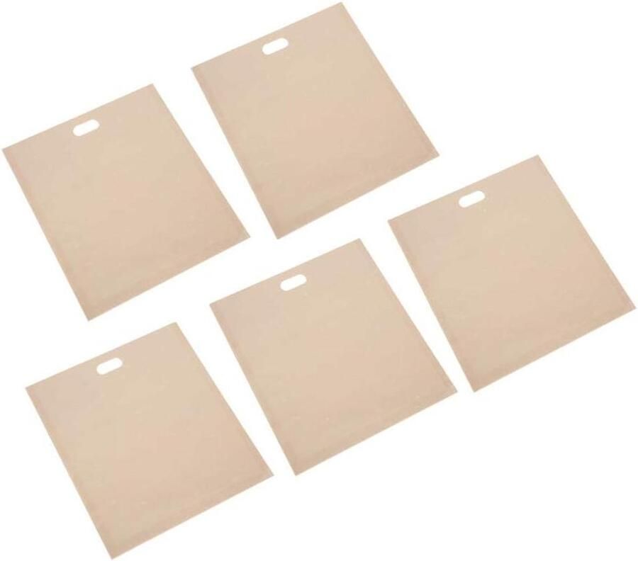 Herbruikbare Broodrooster Zakken Tosti Zakjes Hittebestendige Zakken Snacks Opwarmen Non-stick Coating 17x19cm Grijs