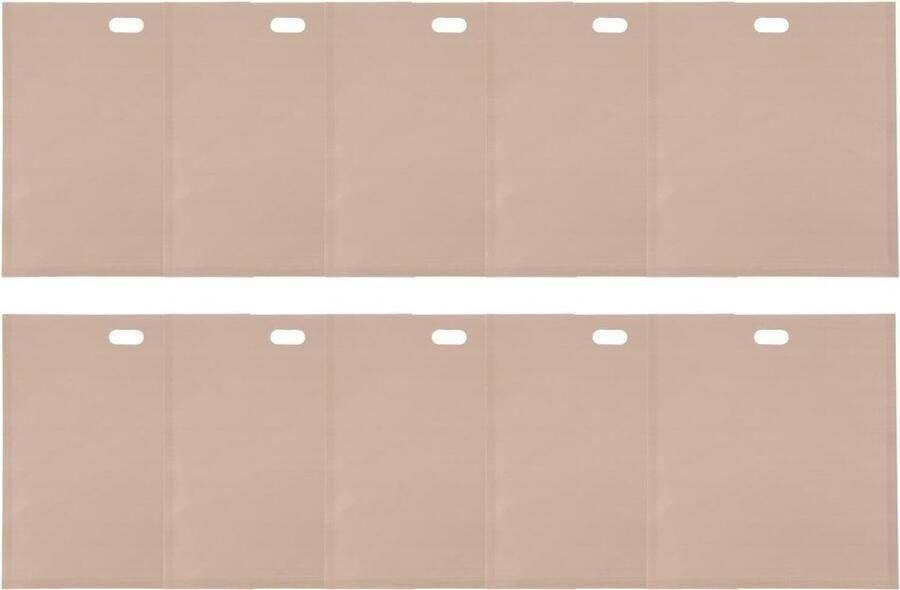 Herbruikbare Broodroosterzakken Sandwichzakken Oven Eten Opwarmen Non-stick Coating 10 stuks Beige