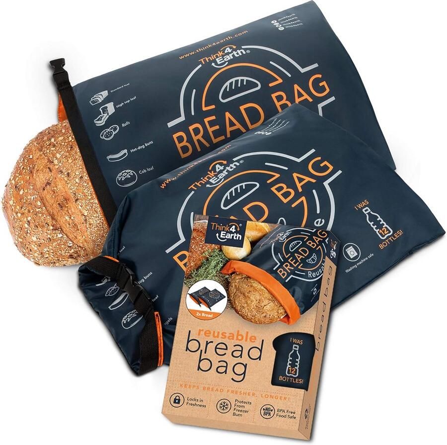 Herbruikbare Broodzak voor Zelfgebakken Brood Groot Formaat & Dubbele Voering voor Versheid