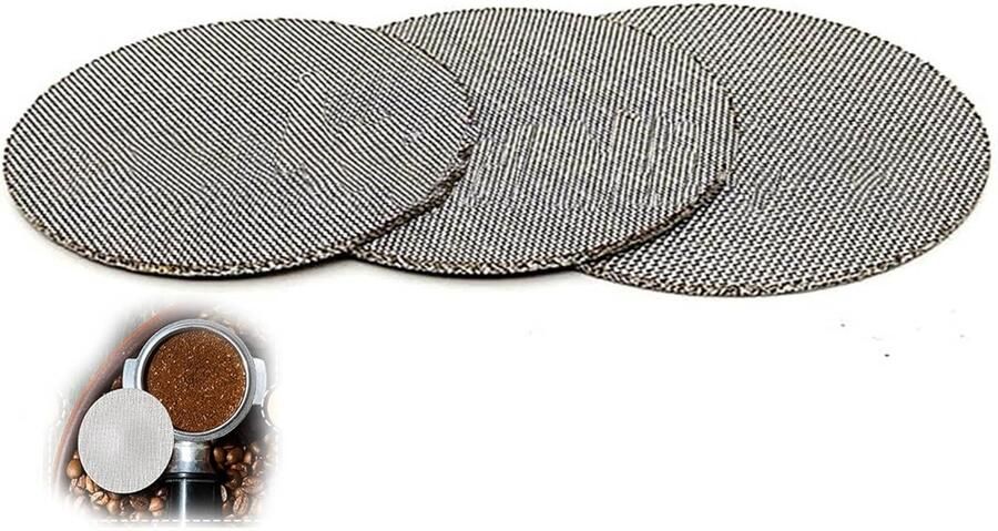 Herbruikbare Espresso Strainers Set van 2 58.5 mm Puck Screens Dikke 1.7 mm Filterhouders van RVS voor Perfecte Barista Koffie