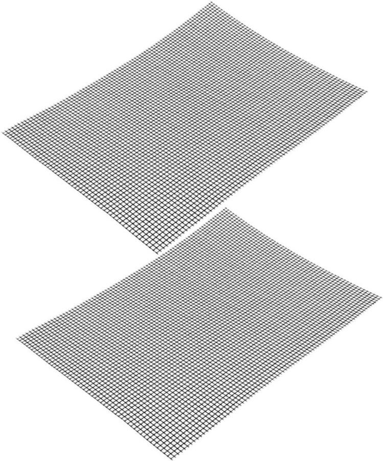 Herbruikbare Grillmat Barbecue Mat Buiten Koken Antiaanbak Glasvezel 40 x 33 cm Grijs