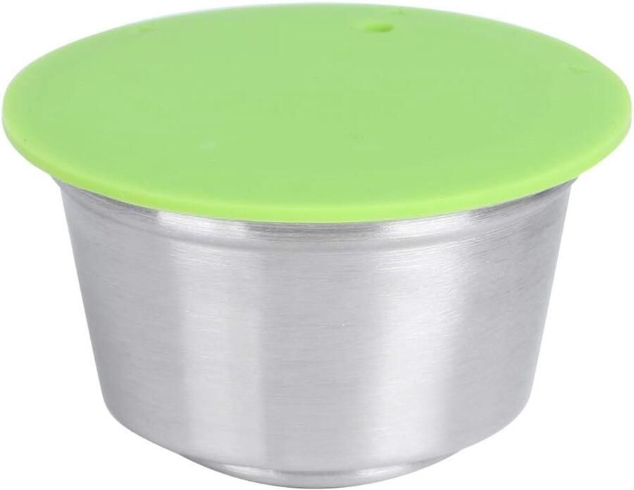 Herbruikbare Hervulbare Koffie Capsule Cup Geschikt voor Koffiezetapparaat RVS Herbruikbare Capsules Hervulbare Crema (Groente)