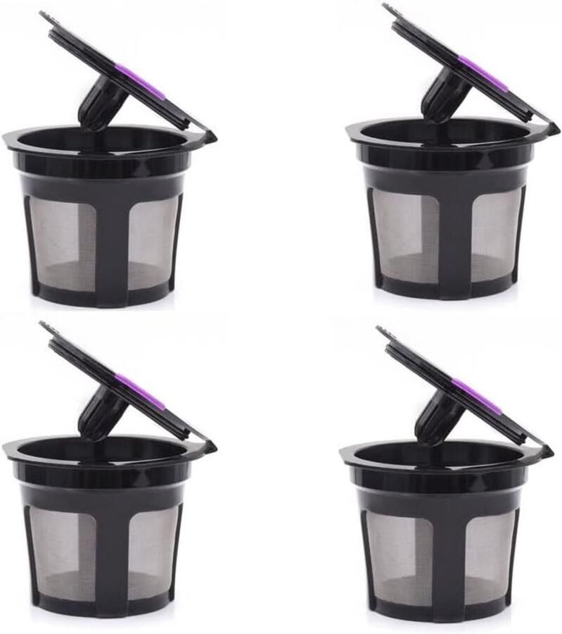 Herbruikbare K Cups 4 Stuks Koffiefilters van Voedselkwaliteit Geschikt voor Universele Koffiezetapparaten zoals Keurig 2.0 en 1.0