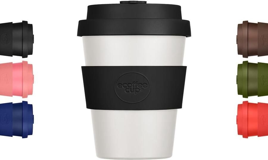 Herbruikbare Koffiebeker Plantenbeker Reisbeker Duurzaam Koffie Drinken Melamine Vrij Plantaardig 180 ml Zwart