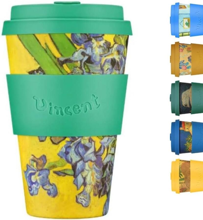 Herbruikbare Koffiebeker Plantenbeker To-Go Duurzaam Koffie Drinken 100% Plantaardig Materiaal 400 Milliliter Groen