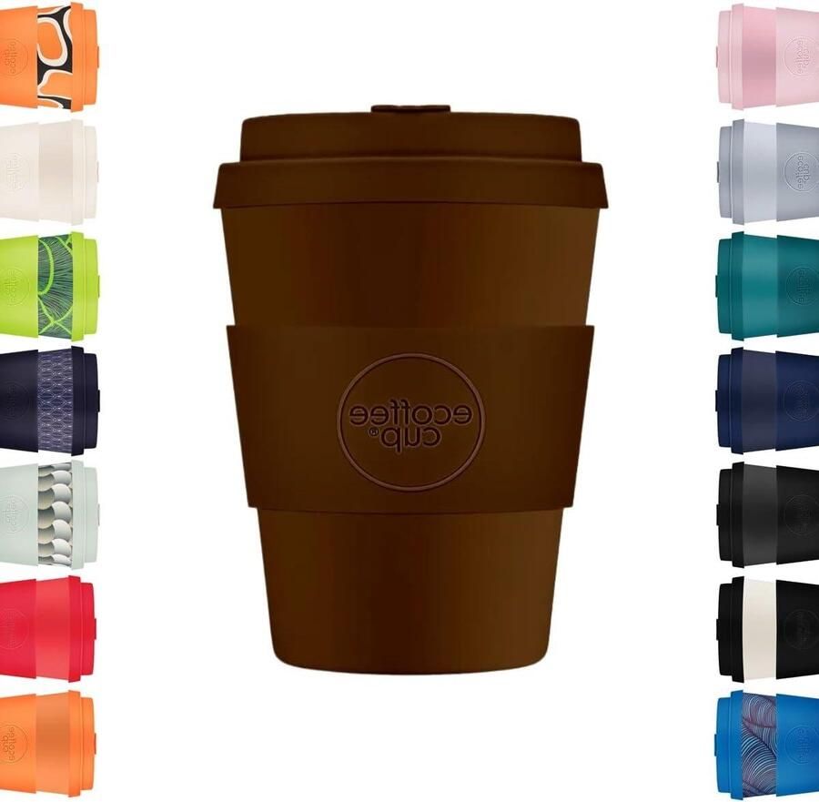 Herbruikbare Koffiebeker Reisbeker Plantaardig Onderweg Koffie Drinken Gemaakt Van 100% Planten 350 ml