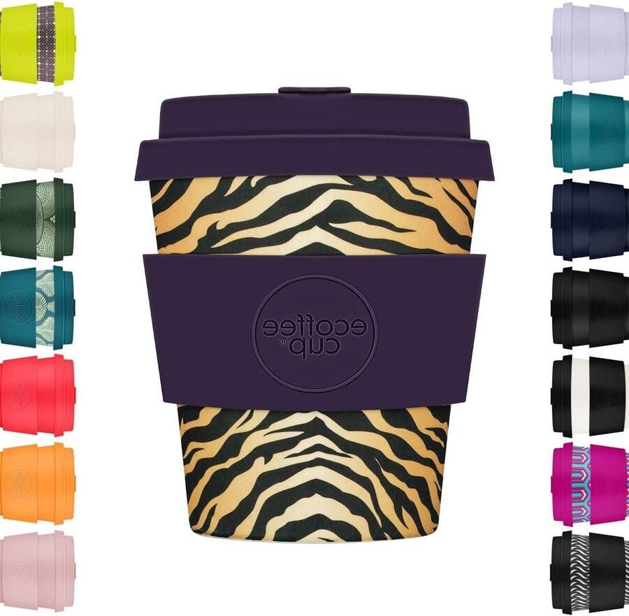 Herbruikbare Koffiebeker Reisbeker To Go Duurzaam Koffie Drinken 100% Plantaardig Materiaal 240 ml Blauw