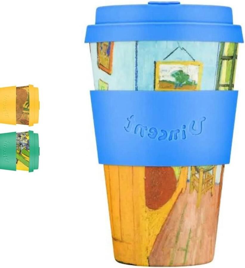 Herbruikbare Koffiebeker Reisbeker To-Go Duurzaam Koffie Drinken Gemaakt Van Plantaardig Materiaal 400 ml The Bedroom