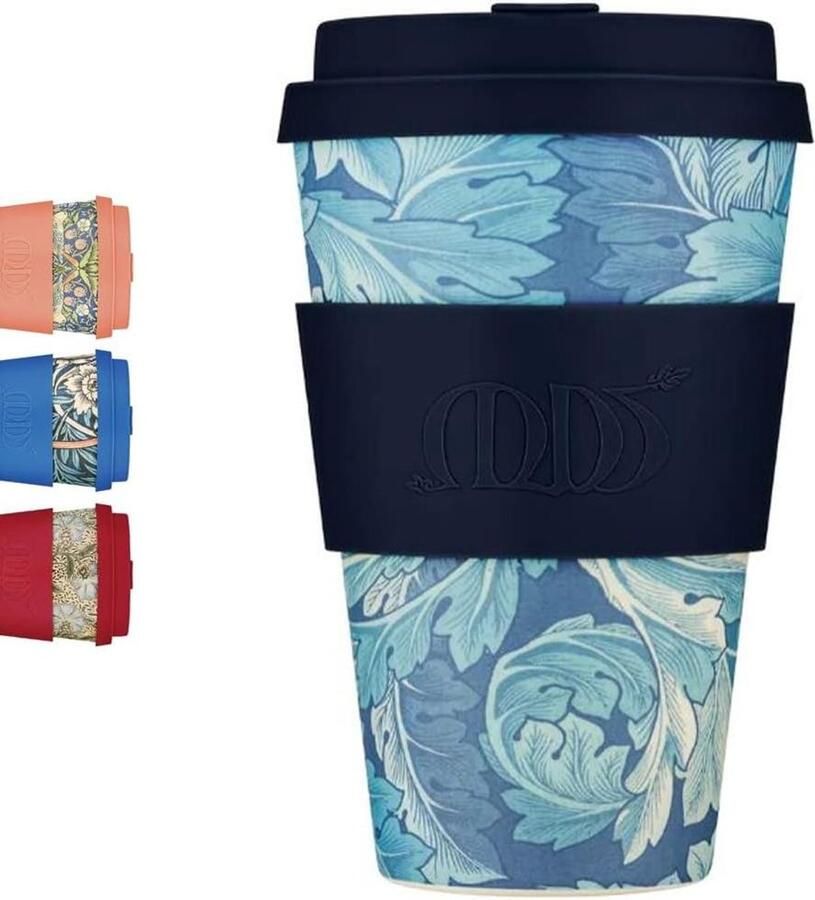 Herbruikbare Koffiebeker Reismok To-go beker Duurzaam Koffie Drinken Gemaakt van 100% Plantaardig PLA 400 ml Acanthus
