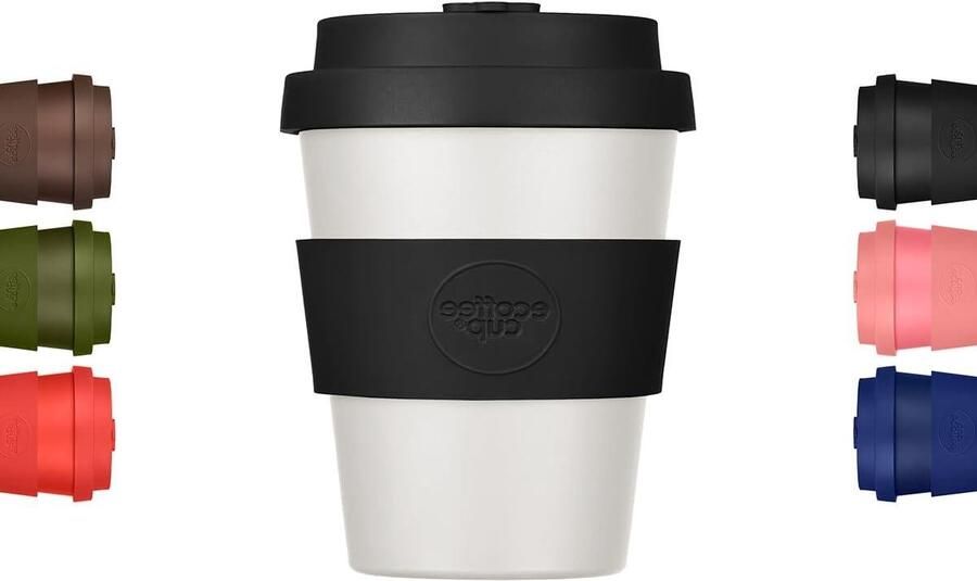 Herbruikbare Koffiebeker Reismok To-Go Duurzaam Koffie Drinken Gemaakt van Plantaardig Materiaal 180 ml Zwart