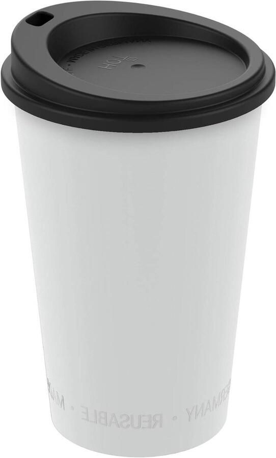 Herbruikbare Koffiebeker To Go Cup Milieubewust Koffie Drinken Vaatwasserbestendig 250 ml Wit