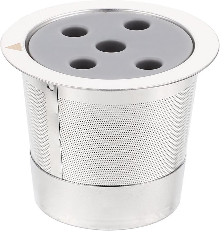 Herbruikbare Koffiecapsule Espresso Filterbakje Gemakkelijk Koffiezetten Roestvrij Staal 5 x 5 x 4.3 cm Zilverkleurig