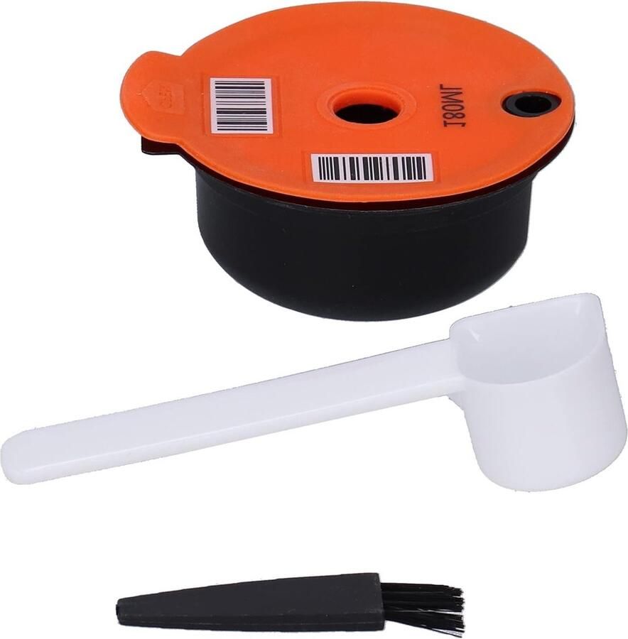 Herbruikbare Koffiecapsule Filter voor Bosch Tassimo Inclusief Lege Capsule Borstel en Lepel voor Thuis en Kantoor Makkelijk te Installeren en Schoon te Maken (Oranje 180ml)