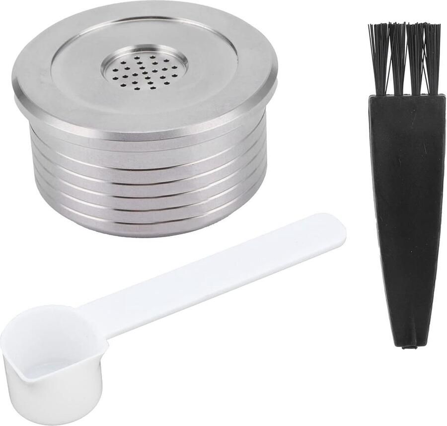 Herbruikbare Koffiecapsule Set met Lepel en Borstel Geschikt voor Delta Q en EP Mini Koffiemachines Duurzaam en Milieuvriendelijk