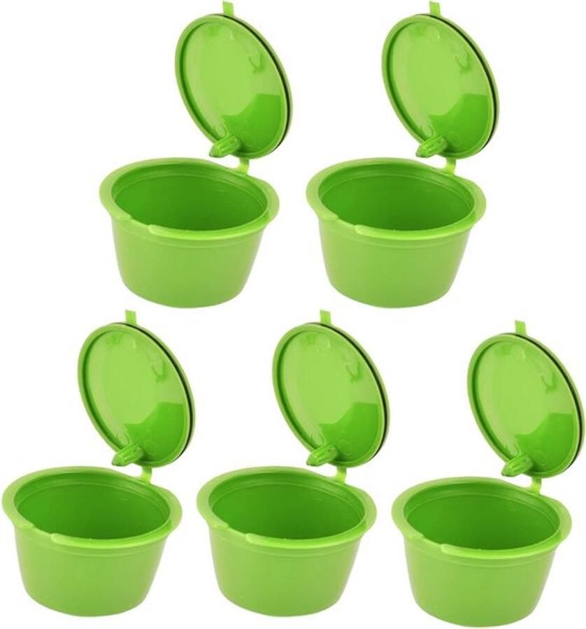 Herbruikbare Koffiecapsules 5 Stuks Koffiefilters Navulbare Capsule Cups met Maatlepel Geschikt voor Dolce Gusto Modellen zoals Melody en Genio