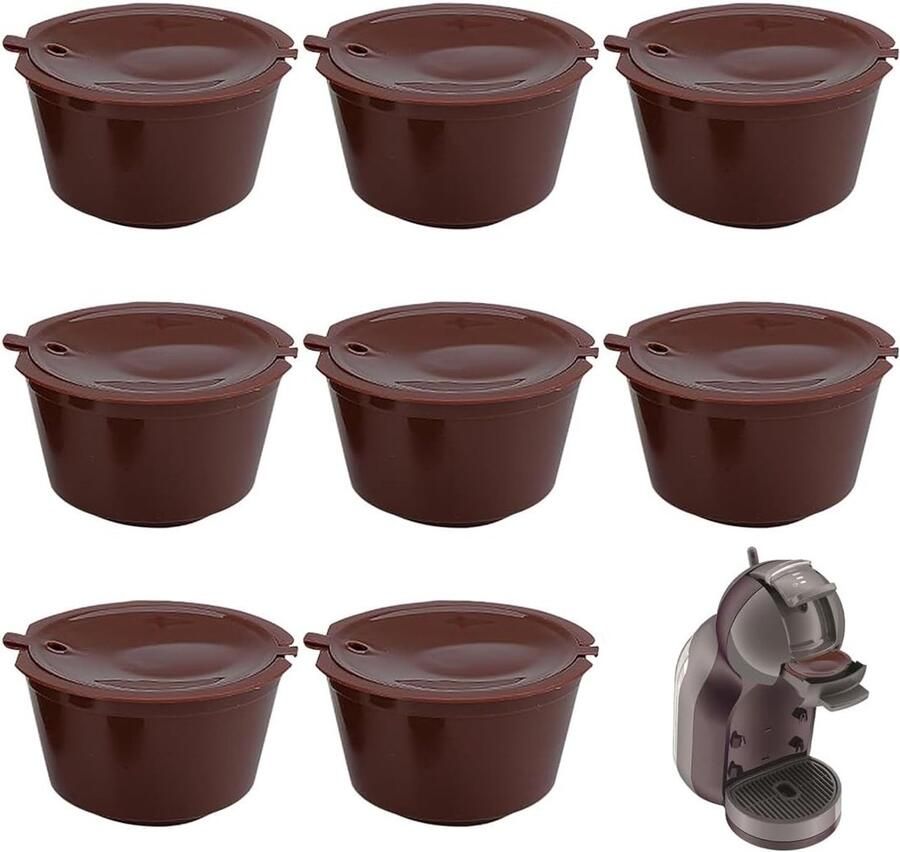 Herbruikbare koffiecapsules 8-pack navulbare koffiepads voor Nespresso duurzame koffieoplossing milieuvriendelijk en eenvoudig in gebruik