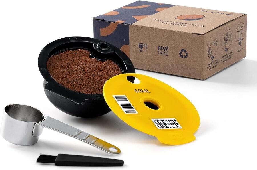 Herbruikbare Koffiecapsules Compatibel met Tassimo Koffiemachine Navulbaar Vervangend Koffiefilter (60ml)
