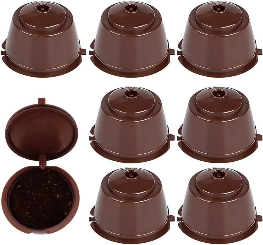 Herbruikbare Koffiecapsules 8 Stuks Geschikt voor Koffiemachines Duurzaam en Milieuvriendelijk