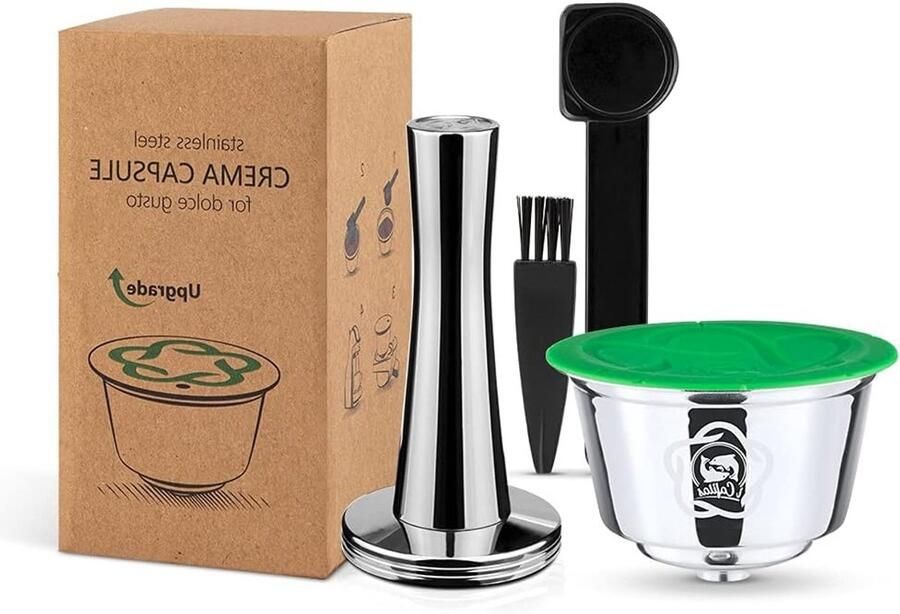 Herbruikbare Koffiecapsules voor Dolce Gusto met RVS Filter Tamper Lepel en Borstel voor een Volle Smaak