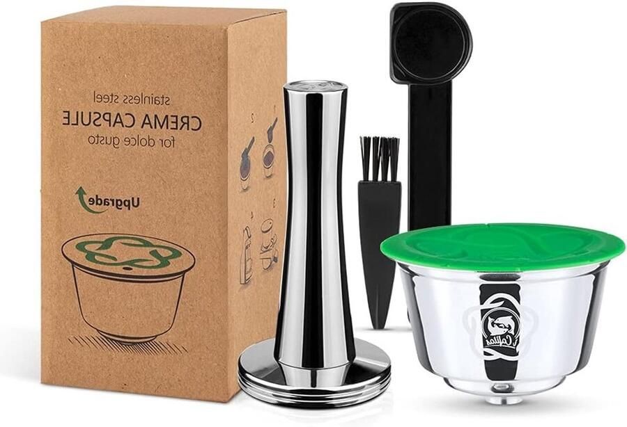 Herbruikbare koffiecapsules voor Dolce Gusto roestvrijstalen filter inclusief tamper lepel en borstel voor een optimale smaakervaring