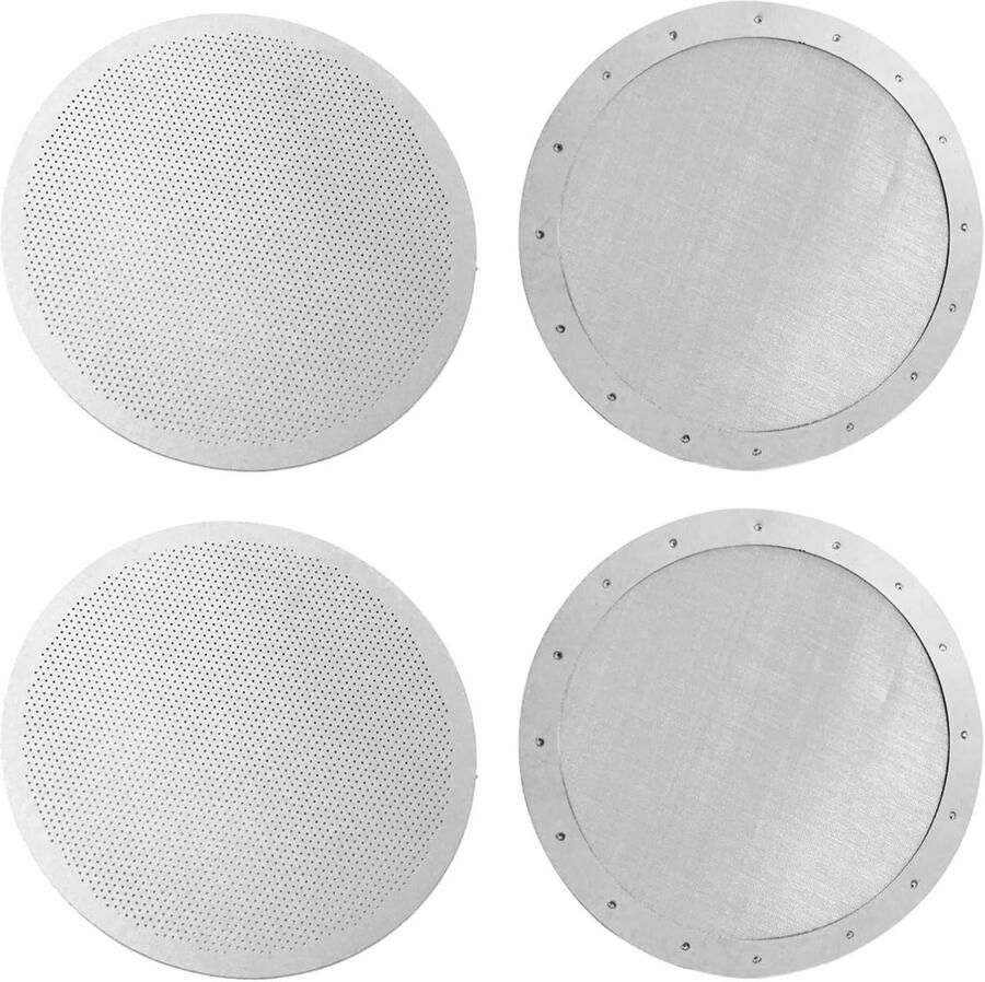 Herbruikbare koffiefilters voor oude nieuwe Aerobie koffiezetapparaten 2 soorten wasbare roestvrijstalen metalen gaas fijne microfilters zilver