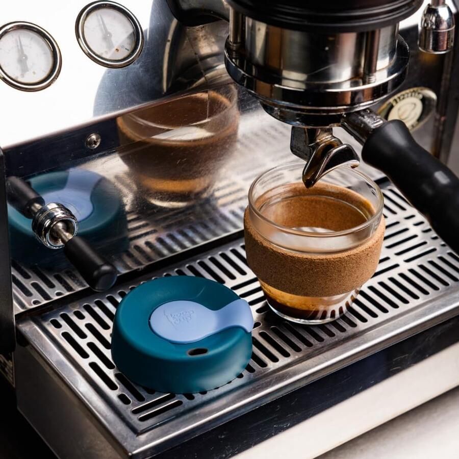 Herbruikbare koffiekop Glas met kurk Onderweg drinken Duurzaam alternatief 227 ml Zwart - Foto 1