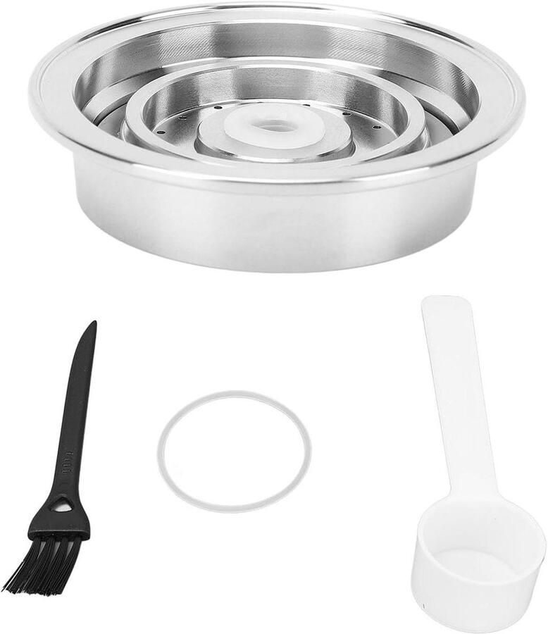 Herbruikbare Koffiepadadapter RVS Compact en Draagbaar Geschikt voor Koffiezetapparaat Duurzaam en Veelzijdig in Gebruik