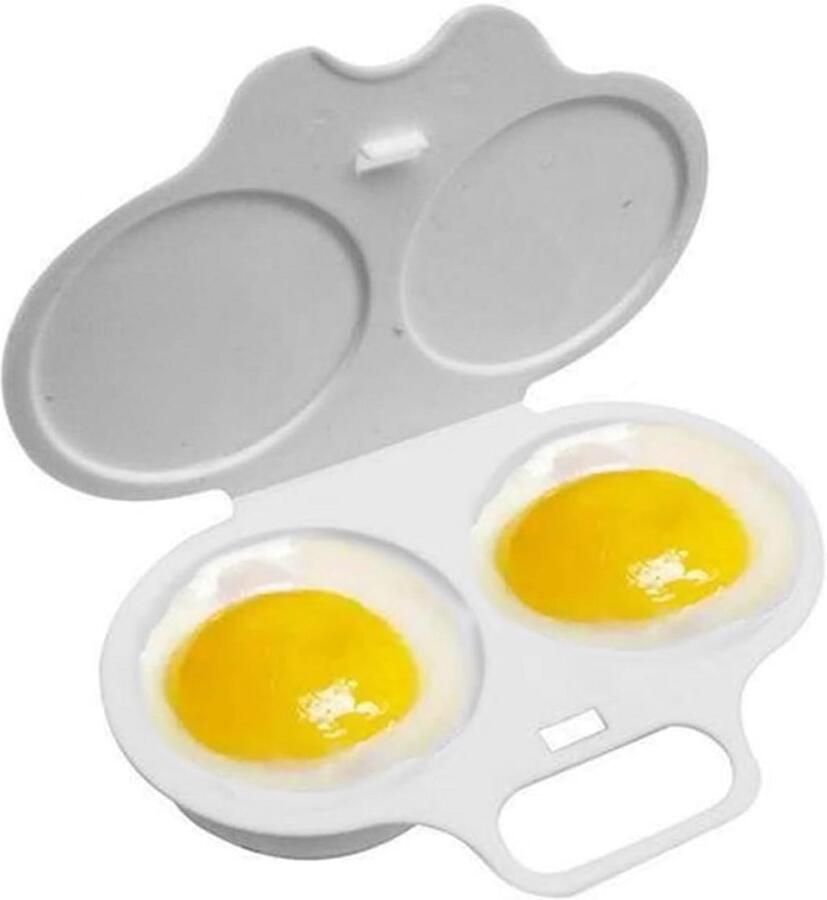Herbruikbare Magnetron Eierstroper Gepocheerde Eimaker met Deksel en Dubbele Holtes