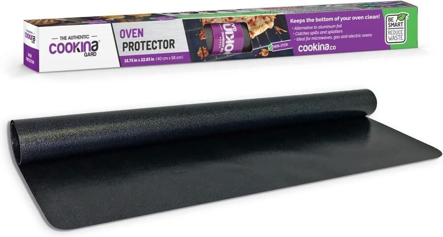 Herbruikbare Ovenbeschermer Bakmat Oven Schoonhouden 100% Anti-aanbak 40 x 58 cm Zwart