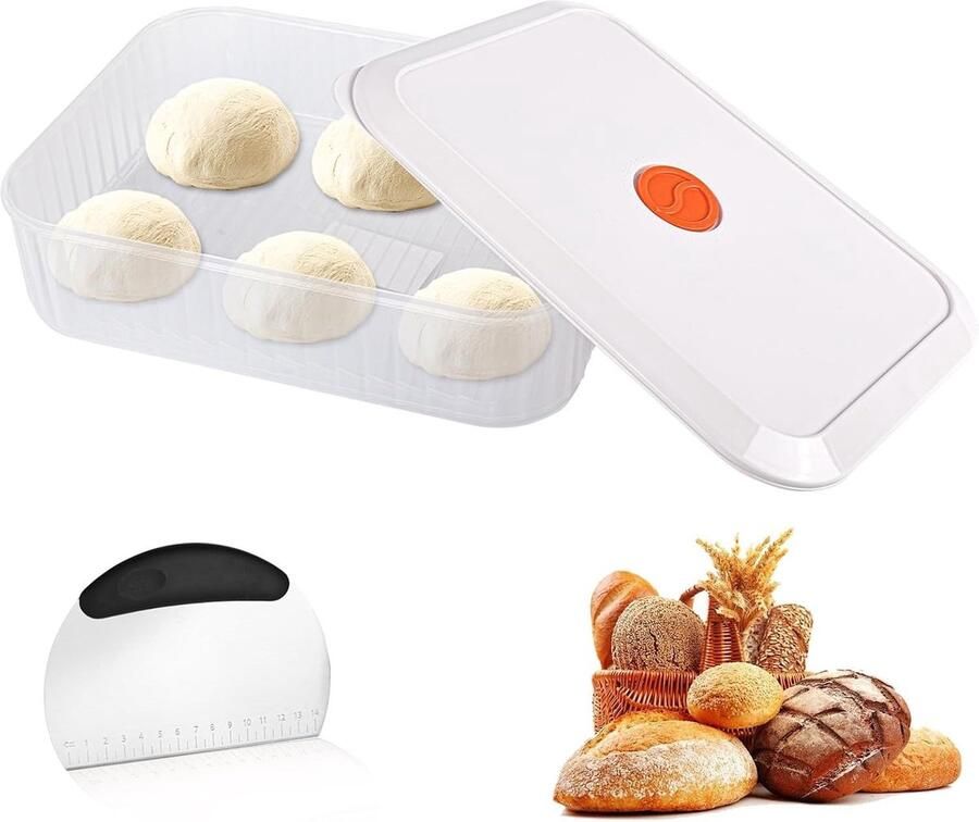 Duurzame pizza deeg tray met tarock herbruikbare container voor deeg vochtbestendig en ideaal voor brood 31 × 23 × 9 cm