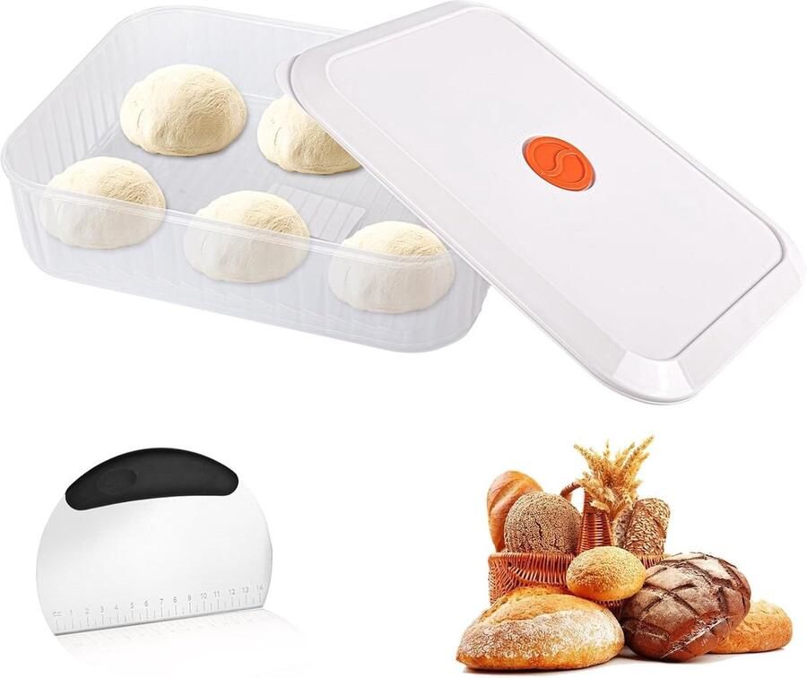 Herbruikbare pizzadeegtray met tarock vochtbestendige container voor deeg ideaal voor brood en pizza 31 × 23 × 9 cm