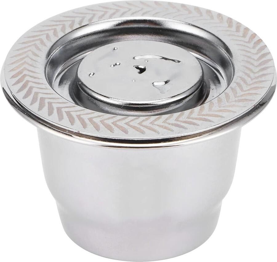 Herbruikbare RVS Koffiecapsule Set met Lepel en Borstel Inclusief Filter voor DIY Koffiemachines 4-delige Set voor Duurzaam Koffiegenot