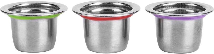 Herbruikbare RVS Koffiecapsules 3 Stuks Duurzame Koffiepads voor Koffiemachines en Filterkoffie