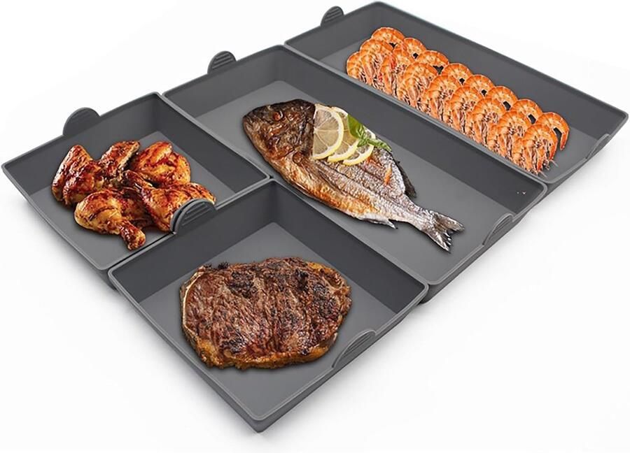 Herbruikbare silicone bakplaat verdelers 4-delig set voor oven en airfryer hittebestendig en gemakkelijk schoon te maken ideaal voor grillen en bakken